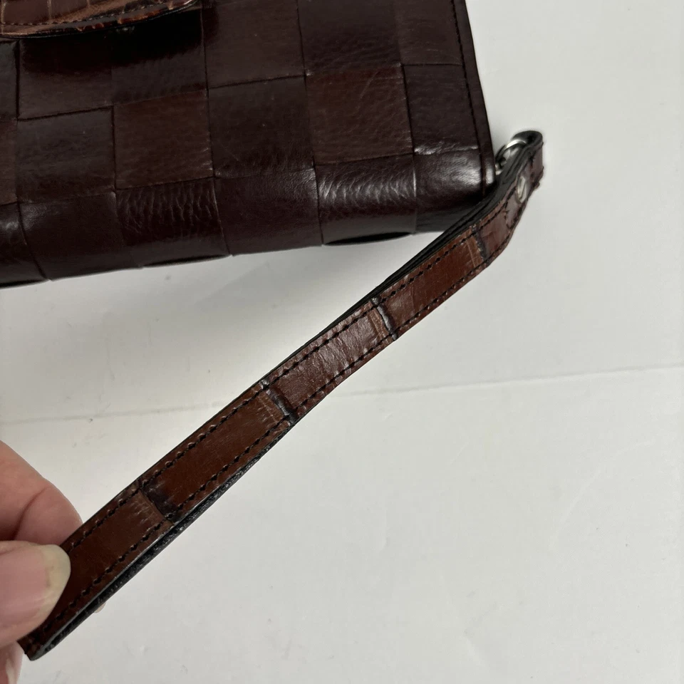 Cartera organizadora de cuero marrón Brighton 7,5x4" Foto 4 de 4