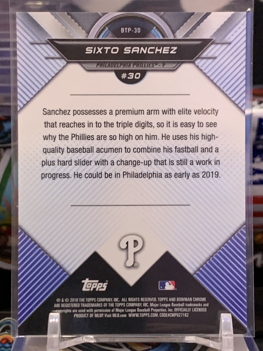 Sixto Sanchez 2018 BOWMAN CHROME SCOUTS TOP 100 Atomic REFRACTOR