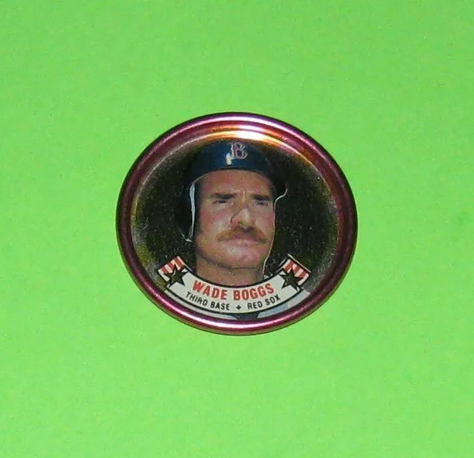 Rare 1988 Topps Wade Boggs #4 Red Sox Metal Bottle Cap Coin