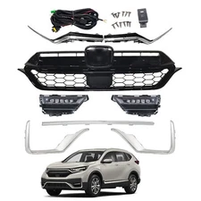 For 2020-2022 Honda CRV Front Grille Headlight Trim Fog Light Bracket Set 8pcs