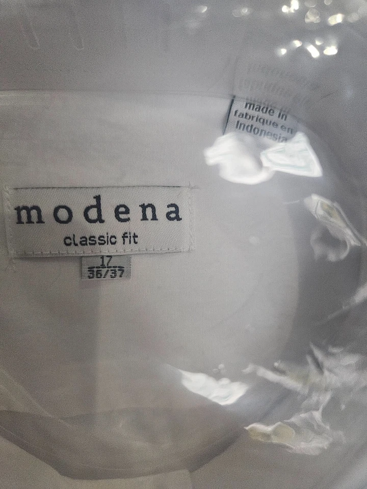 SIZE 17 MODENA (NEW) Classic Fit White Long Sleeve Shirt Lot 38 - Image 2 of 3