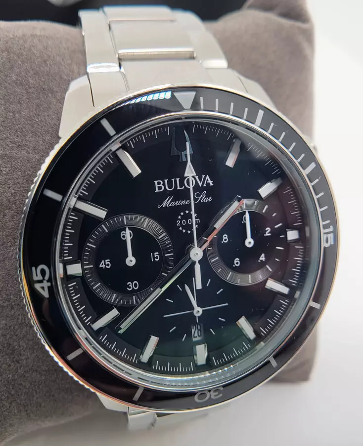 Bulova Marine Star 96B272 Men\'s Black Dial Chronograph Watch 42429550902 |  eBay