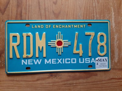 1 x Original USA Nummernschild aus NEW MEXICO - LAND OF ENCHANTMENT*TOP*TOP*TOP