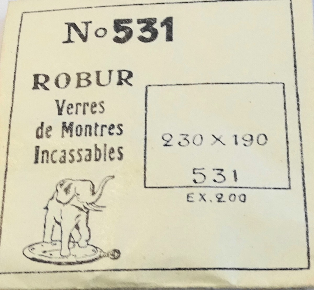 Verre De Montre Rectangle 23 X 16 Mm - Type Base Plate - Marque ROBUR - Neuf Sans étiquette