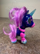 Tiny Unicorns Zoomer Zupps Midnight Light Up Sounds Pink Purple Hair 4"