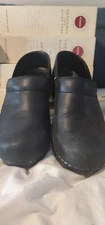 SANITA CLOGS LEATHER BLACK 39 / 8