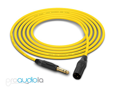 Mogami 2534 Quad Cable | Neutrik Gold TRS XLR-M | Yellow 35 Feet
