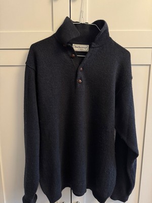 Burberrys Herren Strickpullover Pique Gr. M/ 50 Blau Kaschmiranteil Lederknöpfen