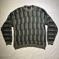 Vintage Coogi Style Sweater 3D Knit Textured VTG 90s Size XL Chunky USA