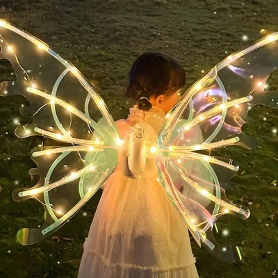 LED Butterfly Wings   Glow Costume Accessory, Battery Operated, Adjustable, Easy