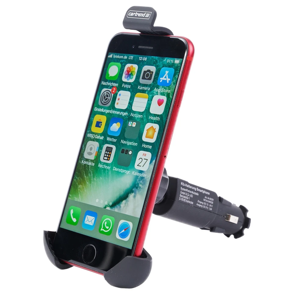 Handy-Halterung Supporto Auto Caricabatteria per IPHONE 13 12 Mini Se 2020 2022 - Immagine 2 di 4