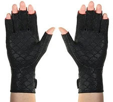 Thermoskin Premium Arthritis Gloves Small Black Heat Therapy Compression Support