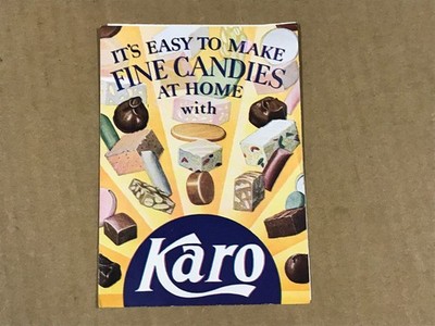 Vintage Karo Corn Syrup Fine Candy Recipes Booklet - 4.25'' x 6''