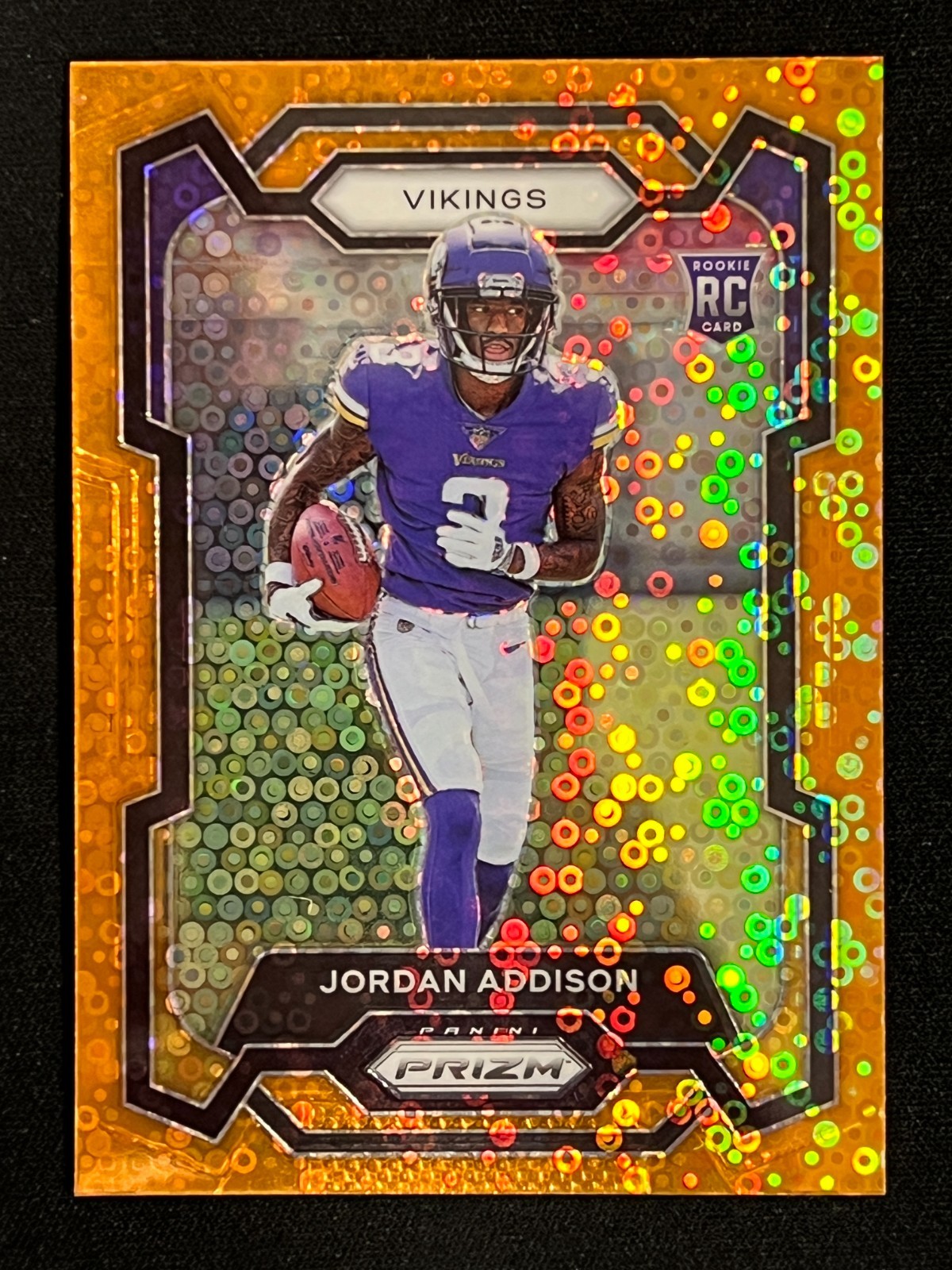 2023 Prizm Jordan Addison RC Orange Disco Rookie #368 Vikings