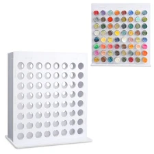 SANFURNEY 64 Holes Craft Paint Storage Organizer Holder Vertical Paints Rack ...