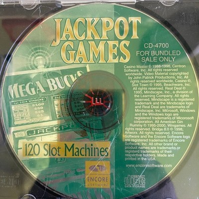 Jackpot Games CD-ROM 2000 FOR BUNDLED SALE ONLY PC Computer Software Encore