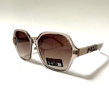 New GUESS Oversized Square Sunglasses GO00091 Acetate Beige Classic Rhinestones