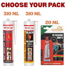 Vitcas High Temperature Heat Resistant Sealant up to 1300°C-1250°C 300ml Tube UK
