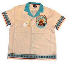 NUEVO CON ETIQUETAS $58 Malibu Drill Ropa Tela Texturizada California Dreamin Camisa Talla 2XL