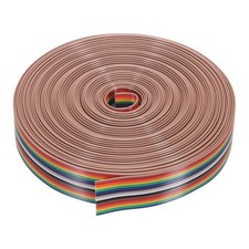 1 Pcs 16 Pin Flat Rainbow Ribbon Cable 30 Ft 1.27mm Pitch Breadboard Jumper W...