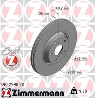 2X Bremsscheibe Coat Z Zimmermann 590.2598.20 FüR Toyota Avensis Verso WWT271_