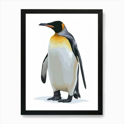 König Pinguin Saunders Island Minima gerahmtes Wandbild Poster Leinwanddruck Bild