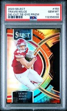 2023 Panini Select Travis Kelce Die-Cut Tie-Dye 25/25 Bookend