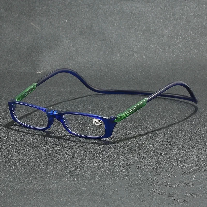 Hanging Magnetic Reading Glasses Adjustable Eyeglasses Front Click Connect Neck