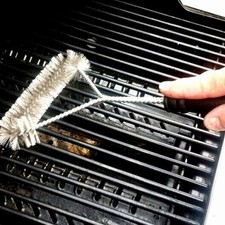 12" BBQ Brush with Stainless Steel Wire Bristles and Handle for Easy Cleaning