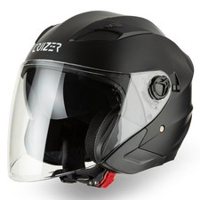 CRUIZER Casco Jet Moto Scooter Omologato Doppia Visiera Nero Opaco