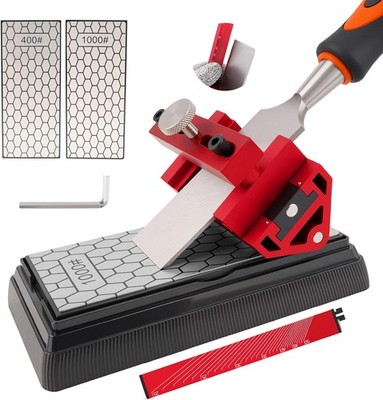 Chisel Sharpening Kit with Honing Guide 400 1000 Grit Diamond