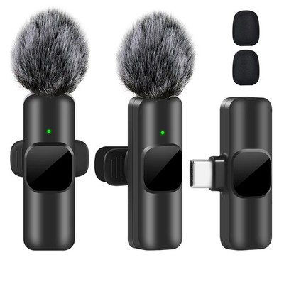 Wireless Lavalier Microphone For Phone Android iPhone ipad Vlog Live Stream Mic