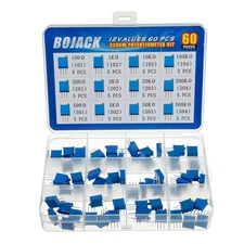 BOJACK 12 Values 60 pcs Variable Resistor 100 to 500K ohm 3296W Multiturn Tri...