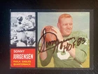 Sonny Jurgensen Autographed 1962 Topps Football Card #115 Eagles Skins