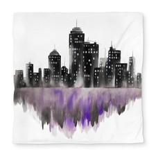 Purple Watercolor Cityscape Queen Size Duvet Cover - Home Decor C1DCQSW0R6G8QS