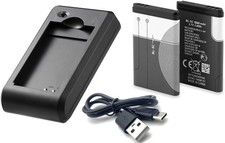 2 Pack Battery Charger BL 5C for Nokia 1000 1010 1100 1108 1110 1111 1112 1116