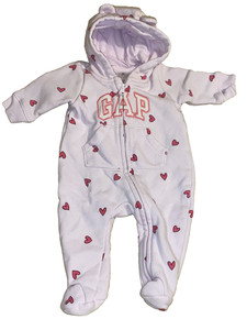 JC !WOW! BABY GAP Preemie HEARTS Footed Sweatsuit Sleeper Snowsuit Bunting