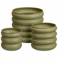 Howhomely ÜBertopf Pflanzgefäß Blumentopf 3Er Set GrüN Rund Aus Metall Dekorativ