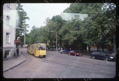 sl18  Slide 2002  Russia ?  Tatra KT4D tram  downtown view 342a