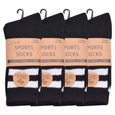Mens Sports Socks Cotton Blend Plain Everyday Crew Socks UK Size 6-11