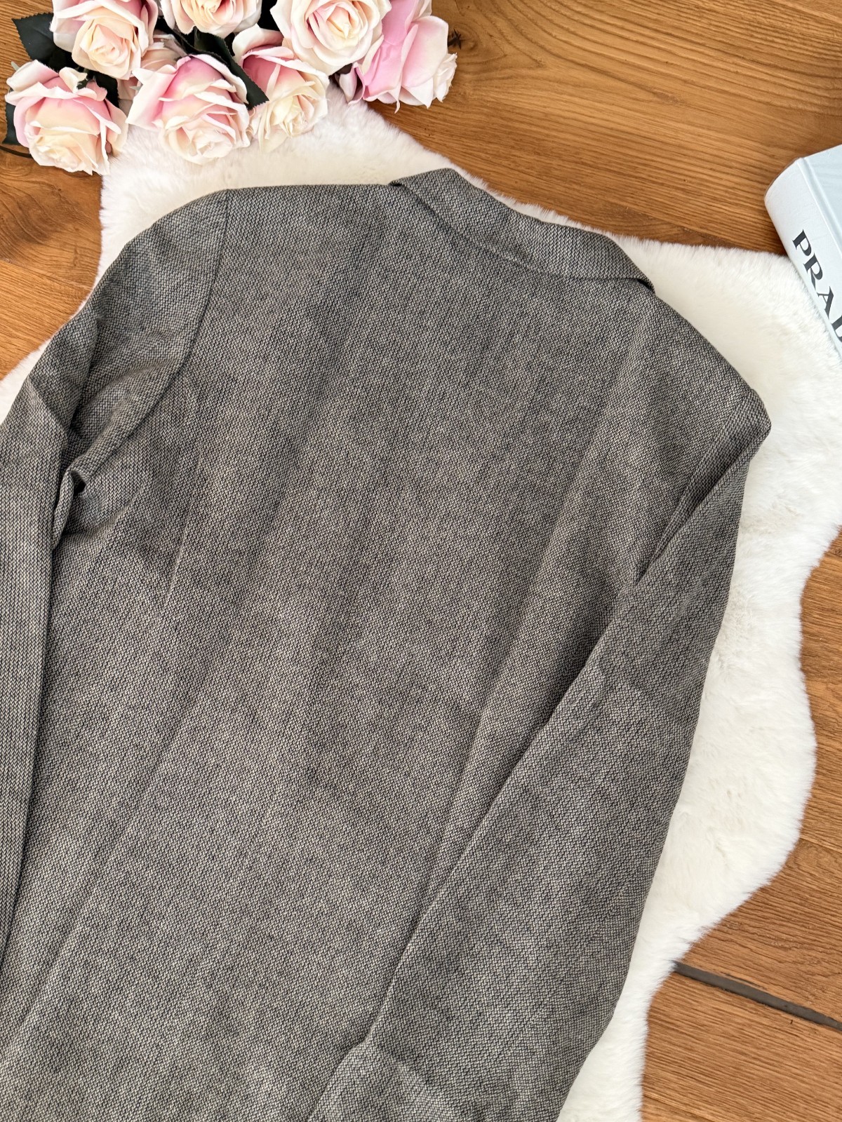 Massimo Dutti Grey Wool Blend Womens Blazer Lined Buttoned EU 36 US 4 Rare image 4