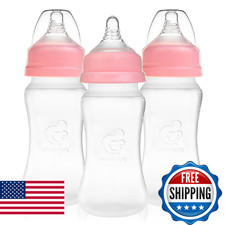 Nenesupply Silicone Baby Bottles Newborn Feeding Bottles Slow Flow Breastfeeding