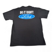 Vintage Ford Shirt Adult LARGE Black Just Do It Right Logo Trucks Cars 90s