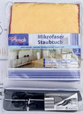 Zestaw ściereczek do czyszczenia z mikrofibry, 2 sztuki, paski na rzepy 35 x 35 cm gratis 