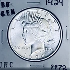1924 P BU GEM PEACE SILVER DOLLAR UNC MS+++ U.S. MINT RARE COIN 9972