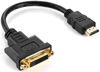 Poppstar HDMI Stecker zu DVI Buchse, vergoldete Kontakte, 12 cm Kabel
