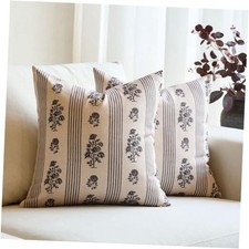 Floral Throw Pillow Covers 18x18 Set of 2 18" x 18" Pack of 2 Light Taupe
