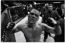 Nate Diaz MMA Poster, UFC Fighter Wall Art Print, Gym and Sports Decor 24x36