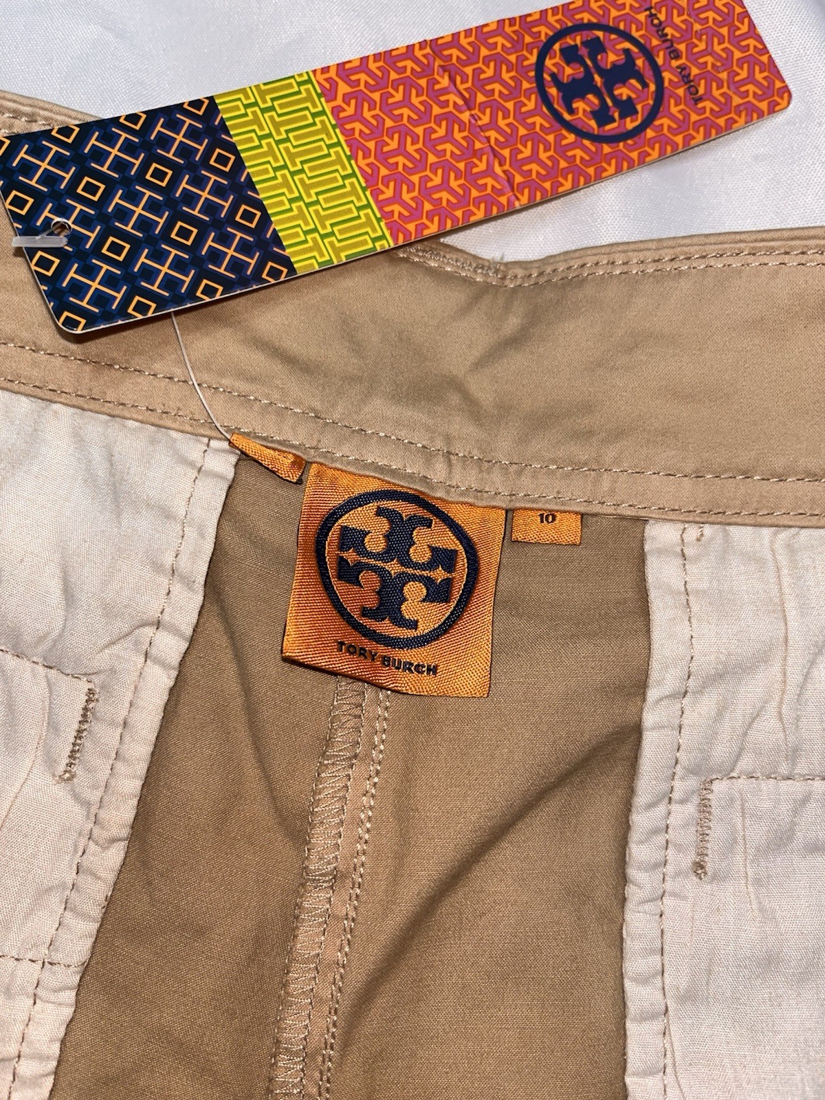 NWT Tory Burch Italian khaki serafina shorts. Size 10. 4” inseam, retails $175 thumbnail 5