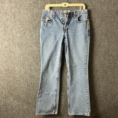 American Eagle Outfitters Jeans Women s Sz 8L  Button Fly Straight 32x30